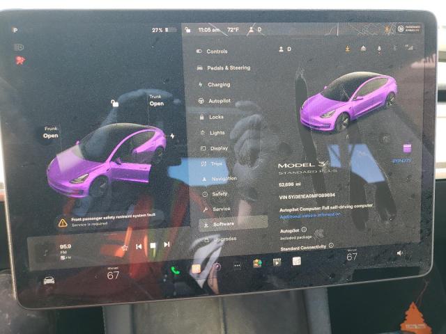 Photo 9 from auction – 2021 TESLA MODEL 3 with VIN 5YJ3E1EA0MF089694