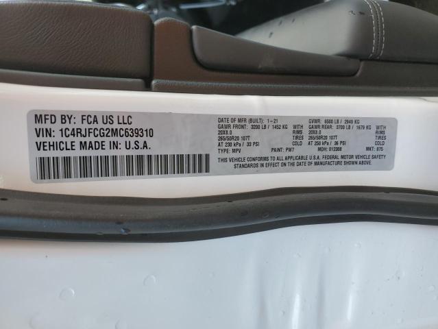 Photo 14 from auction – 2021 JEEP GRAND CHER with VIN 1C4RJFCG2MC639310