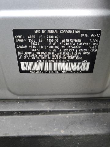 Photo 14 from auction – 2017 SUBARU OUTBACK 2. with VIN 4S4BSANC0H3386775