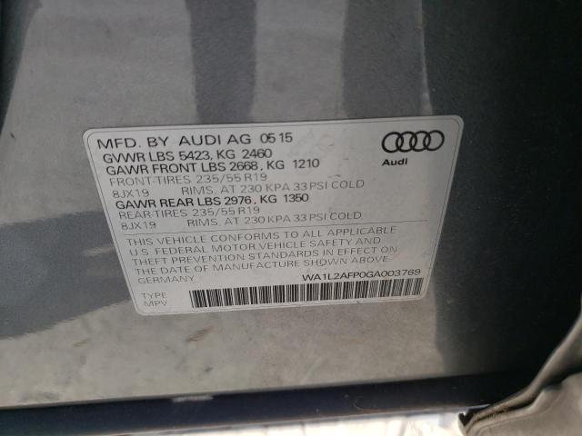 Photo 14 from auction – 2016 AUDI Q5 PREMIUM with VIN WA1L2AFP0GA003769