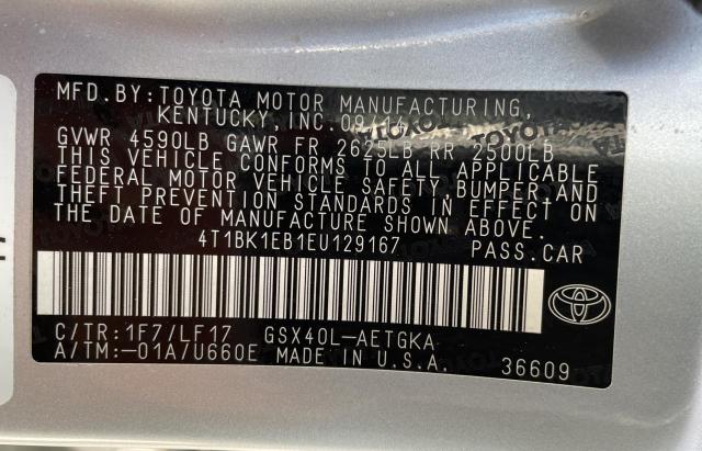 Photo 10 from auction – 2014 TOYOTA AVALON BAS with VIN 4T1BK1EB1EU129167