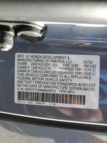 Photo 14 from auction – 2022 HONDA PASSPORT E with VIN 5FNYF7H54NB004510