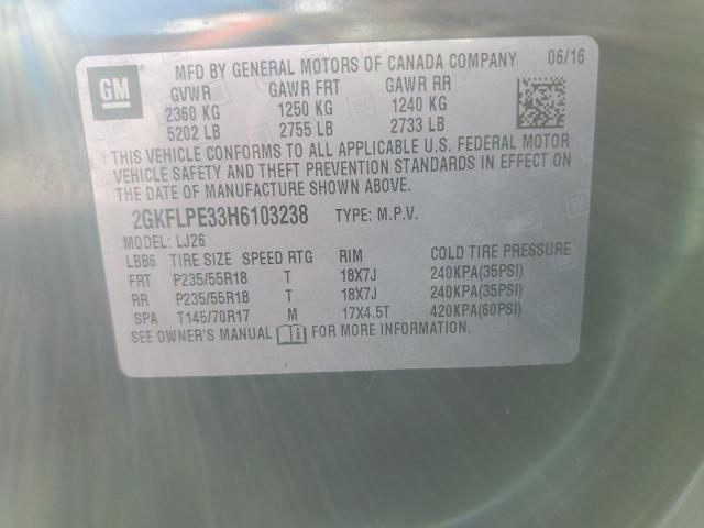 Photo 14 from auction – 2017 GMC TERRAIN SL with VIN 2GKFLPE33H6103238