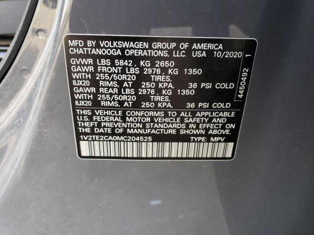 Photo 14 from auction – 2021 VOLKSWAGEN ATLAS CROS with VIN 1V2TE2CA0MC204525