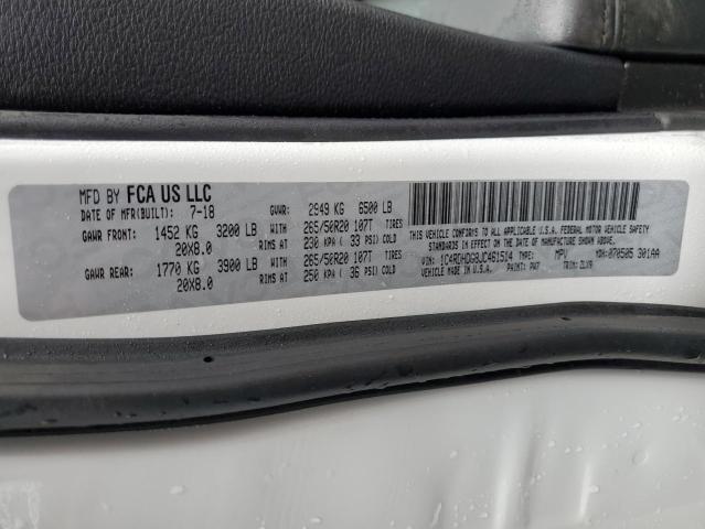 Photo 14 from auction – 2018 DODGE DURANGO GT with VIN 1C4RDHDG8JC461514
