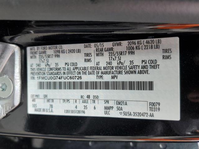 Photo 14 from auction – 2015 FORD ESCAPE SE with VIN 1FMCU0G74FUC60726