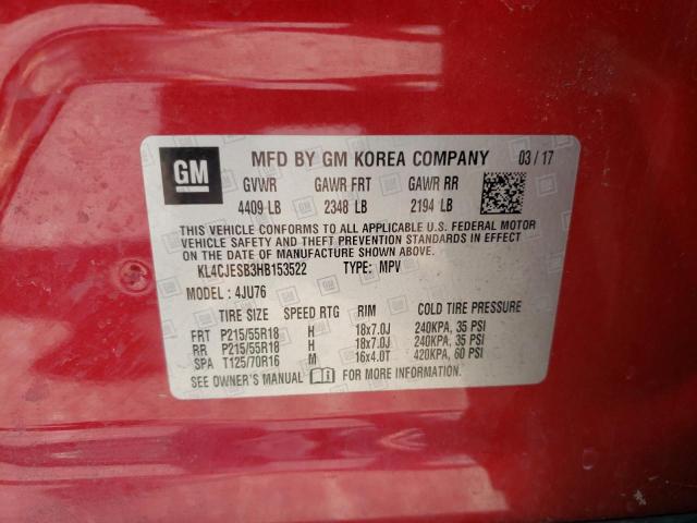 Photo 14 from auction – 2017 BUICK ENCORE PRE with VIN KL4CJESB3HB153522