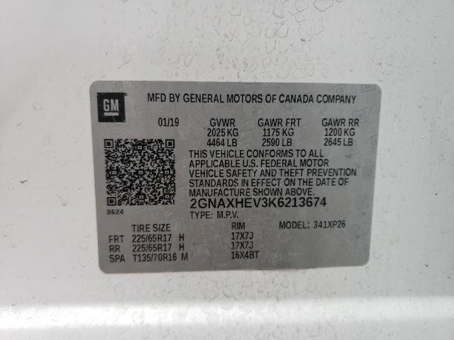 Photo 14 from auction – 2019 CHEVROLET EQUINOX LS with VIN 2GNAXHEV3K6213674