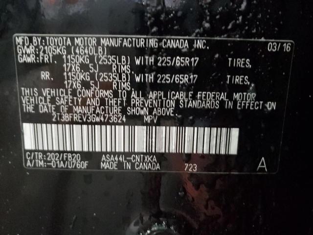 Photo 14 from auction – 2016 TOYOTA RAV4 LE with VIN 2T3BFREV3GW473624