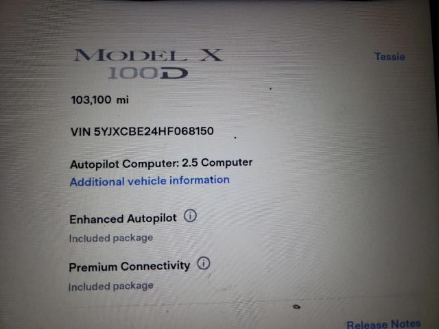 Photo 9 from auction – 2017 TESLA MODEL X with VIN 5YJXCBE24HF068150