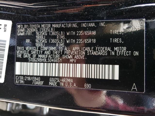 Photo 14 from auction – 2020 TOYOTA HIGHLANDER with VIN 5TDGZRBH9LS046651