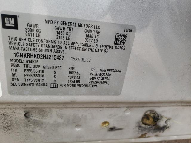 Photo 14 from auction – 2017 CHEVROLET TRAVERSE L with VIN 1GNKRHKD2HJ215437