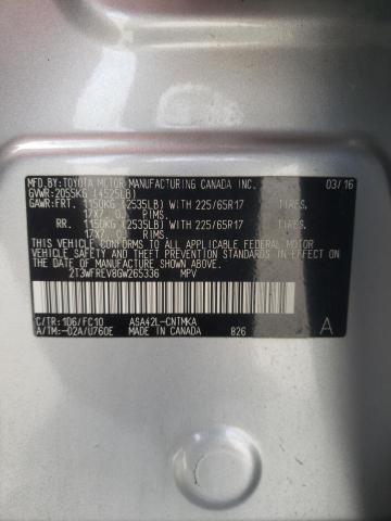 Photo 14 from auction – 2016 TOYOTA RAV4 XLE with VIN 2T3WFREV8GW265336