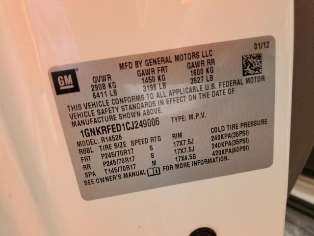 Photo 14 from auction – 2012 CHEVROLET TRAVERSE L with VIN 1GNKRFED1CJ249006