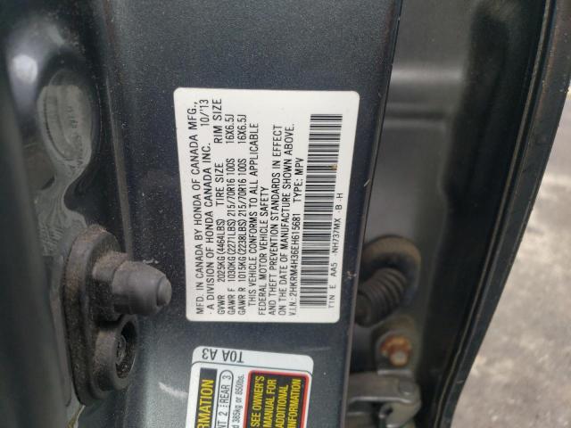 Photo 14 from auction – 2014 HONDA CR-V LX with VIN 2HKRM4H36EH615681