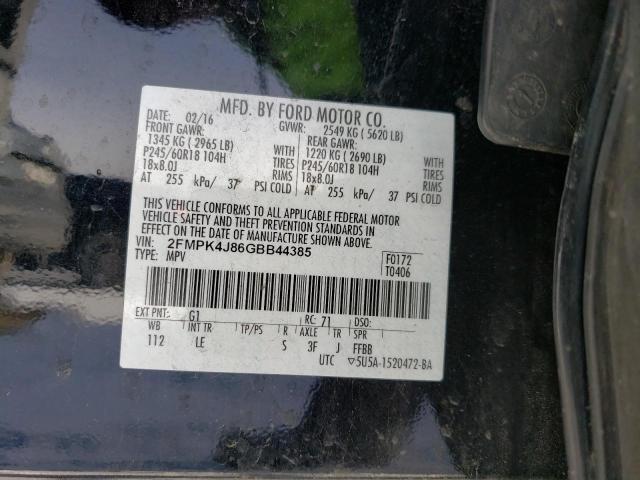 Photo 14 from auction – 2016 FORD EDGE SEL with VIN 2FMPK4J86GBB44385