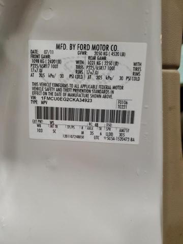 Photo 14 from auction – 2012 FORD ESCAPE LIM with VIN 1FMCU0EG2CKA34923