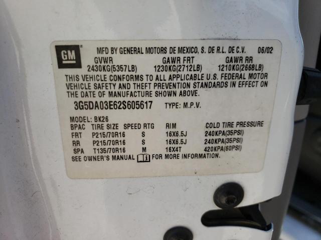 Photo 14 from auction – 2002 BUICK RENDEZVOUS with VIN 3G5DA03E62S605617