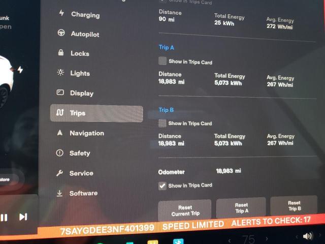 Photo 9 from auction – 2022 TESLA MODEL Y with VIN 7SAYGDEE3NF401399
