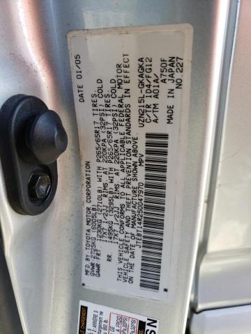Photo 14 from auction – 2005 TOYOTA 4RUNNER SR with VIN JTEBT14R250047970