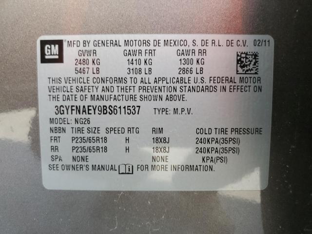 Photo 14 from auction – 2011 CADILLAC SRX LUXURY with VIN 3GYFNAEY9BS611537