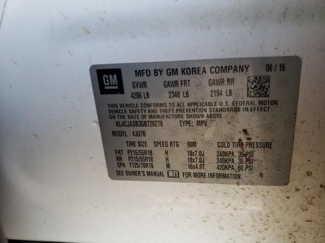 Photo 14 from auction – 2016 BUICK ENCORE with VIN KL4CJASB3GB726278