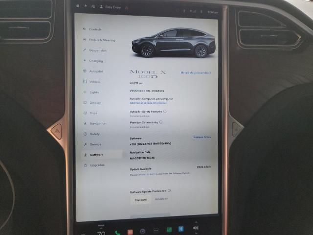 Photo 9 from auction – 2017 TESLA MODEL X with VIN 5YJXCDE24HF065373