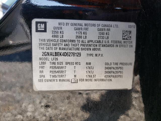 Photo 14 from auction – 2013 CHEVROLET EQUINOX LS with VIN 2GNALBEK4D6278129