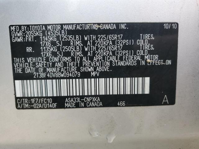 Photo 14 from auction – 2011 TOYOTA RAV4 with VIN 2T3BF4DV8BW094079