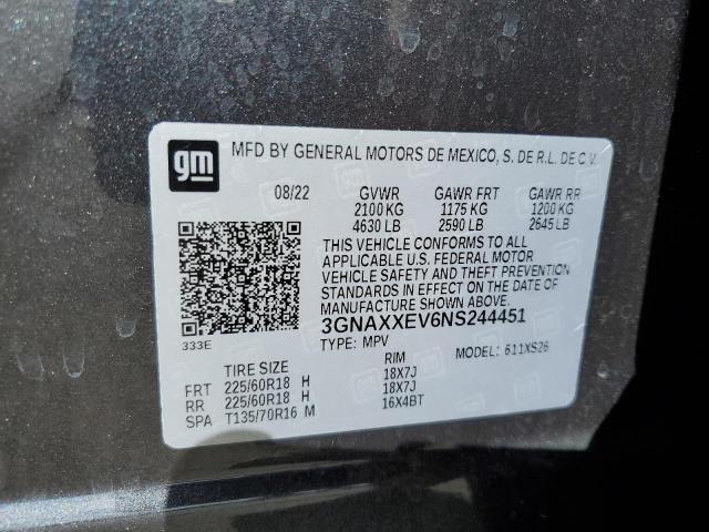 Photo 14 from auction – 2022 CHEVROLET EQUINOX PR with VIN 3GNAXXEV6NS244451