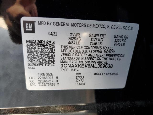 Photo 14 from auction – 2021 CHEVROLET EQUINOX LT with VIN 3GNAXKEV6ML369638