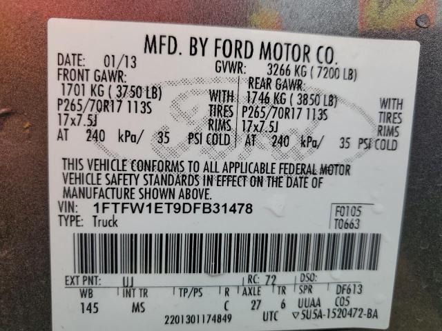Photo 14 from auction – 2012 FORD F150 SUPER with VIN 1FTFW1EF2CFB35526