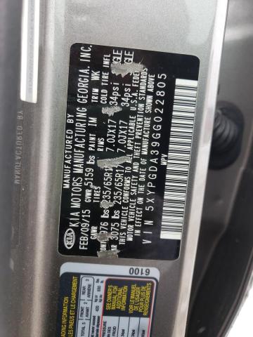 Photo 14 from auction – 2016 KIA SORENTO LX with VIN 5XYPGDA39GG022805