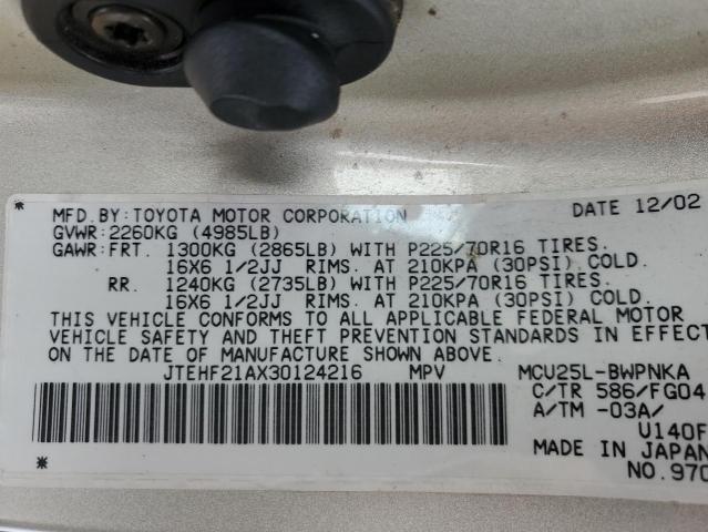 Photo 14 from auction – 2003 TOYOTA HIGHLANDER with VIN JTEHF21AX30124216