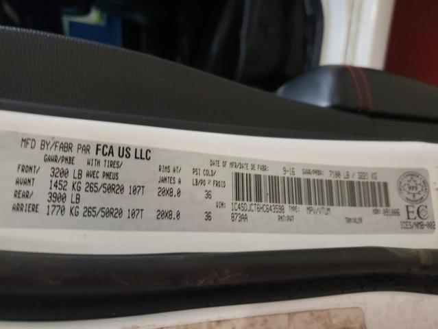 Photo 14 from auction – 2017 DODGE DURANGO R/ with VIN 1C4SDJCT6HC643598