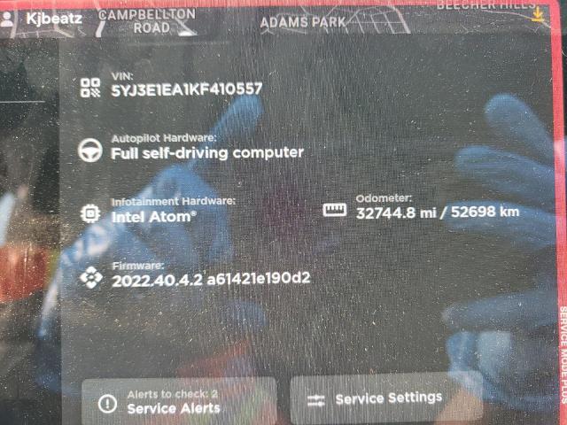 Photo 9 from auction – 2019 TESLA MODEL 3 with VIN 5YJ3E1EA1KF410557