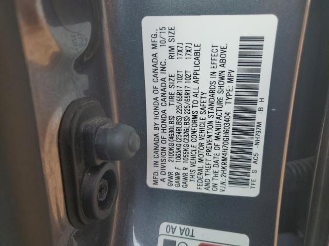 Photo 14 from auction – 2016 HONDA CR-V EXL with VIN 2HKRM4H70GH603404