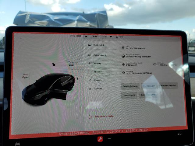 Photo 9 from auction – 2019 TESLA MODEL 3 with VIN 5YJ3E1EB9KF191162