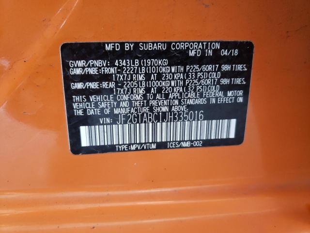 Photo 14 from auction – 2018 SUBARU CROSSTREK with VIN JF2GTABC1JH335016