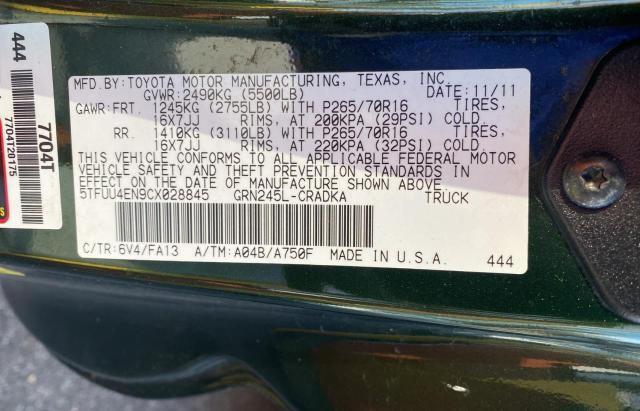 Photo 10 from auction – 2012 TOYOTA TACOMA with VIN 5TFUU4EN9CX028845
