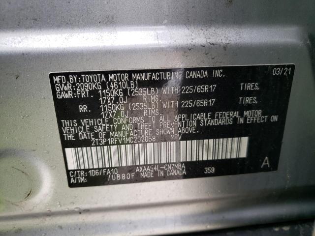 Photo 14 from auction – 2021 TOYOTA RAV4 XLE with VIN 2T3P1RFV1MC202058