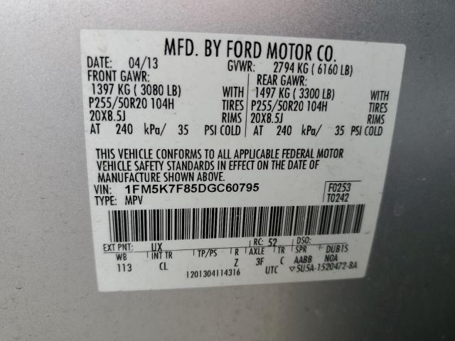 Photo 14 from auction – 2013 FORD EXPLORER L with VIN 1FM5K7F85DGC60795