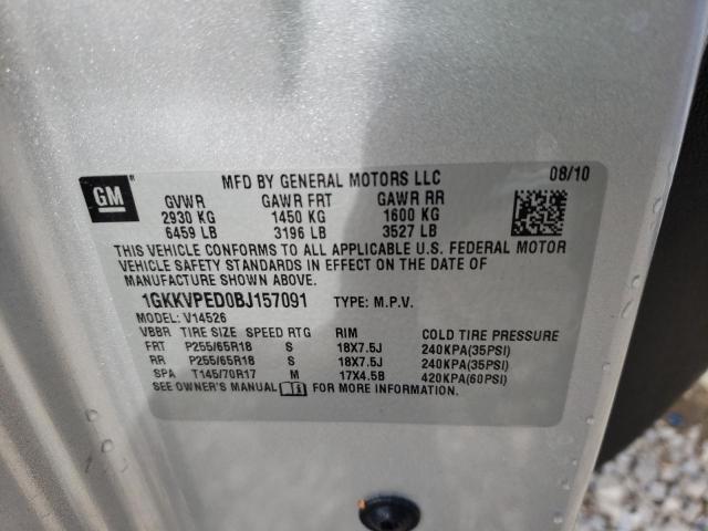 Photo 14 from auction – 2011 GMC ACADIA SLE with VIN 1GKKVPED0BJ157091