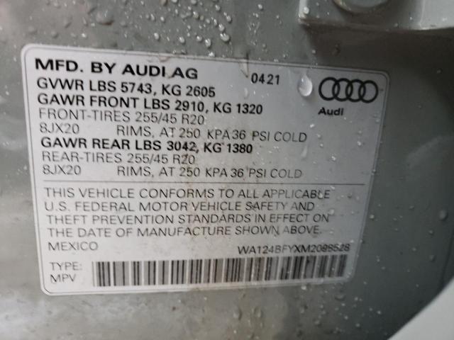 Photo 14 from auction – 2021 AUDI SQ5 SPORTB with VIN WA124BFYXM2098528