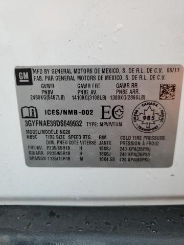 Photo 14 from auction – 2013 CADILLAC SRX with VIN 3GYFNAE38DS649932