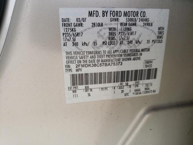 Photo 14 from auction – 2007 FORD EDGE SEL with VIN 2FMDK38C57BA75373