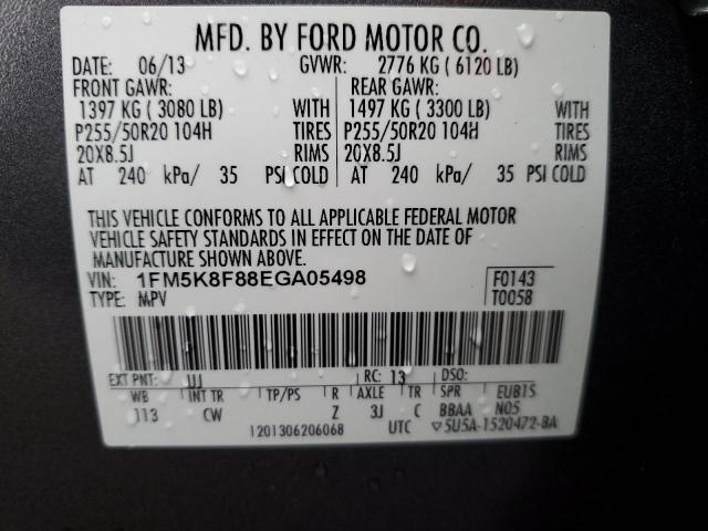 Photo 14 from auction – 2014 FORD EXPLORER L with VIN 1FM5K8F88EGA05498
