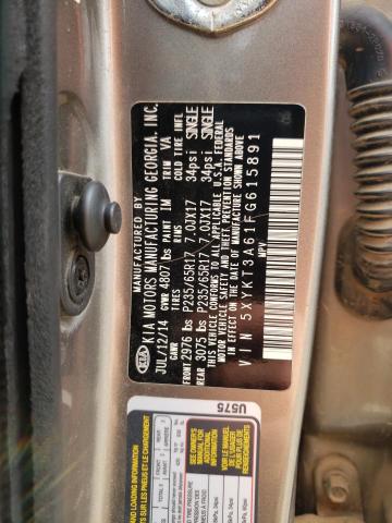 Photo 14 from auction – 2015 KIA SORENTO LX with VIN 5XYKT3A61FG615891