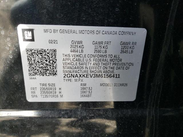Photo 14 from auction – 2021 CHEVROLET EQUINOX LT with VIN 2GNAXKEV3M6156411