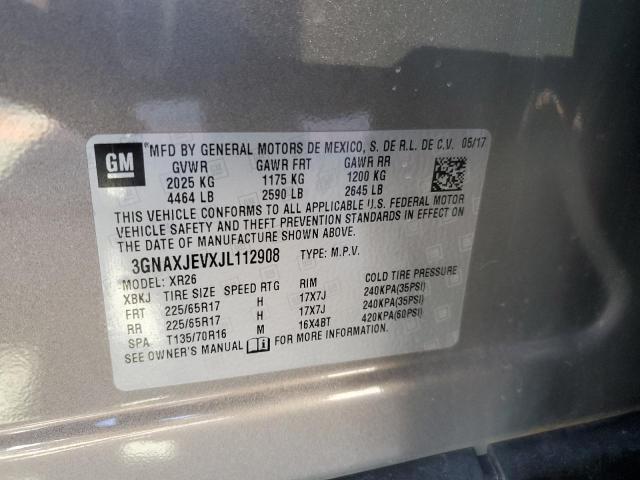Photo 14 from auction – 2018 CHEVROLET EQUINOX LT with VIN 3GNAXJEVXJL112908